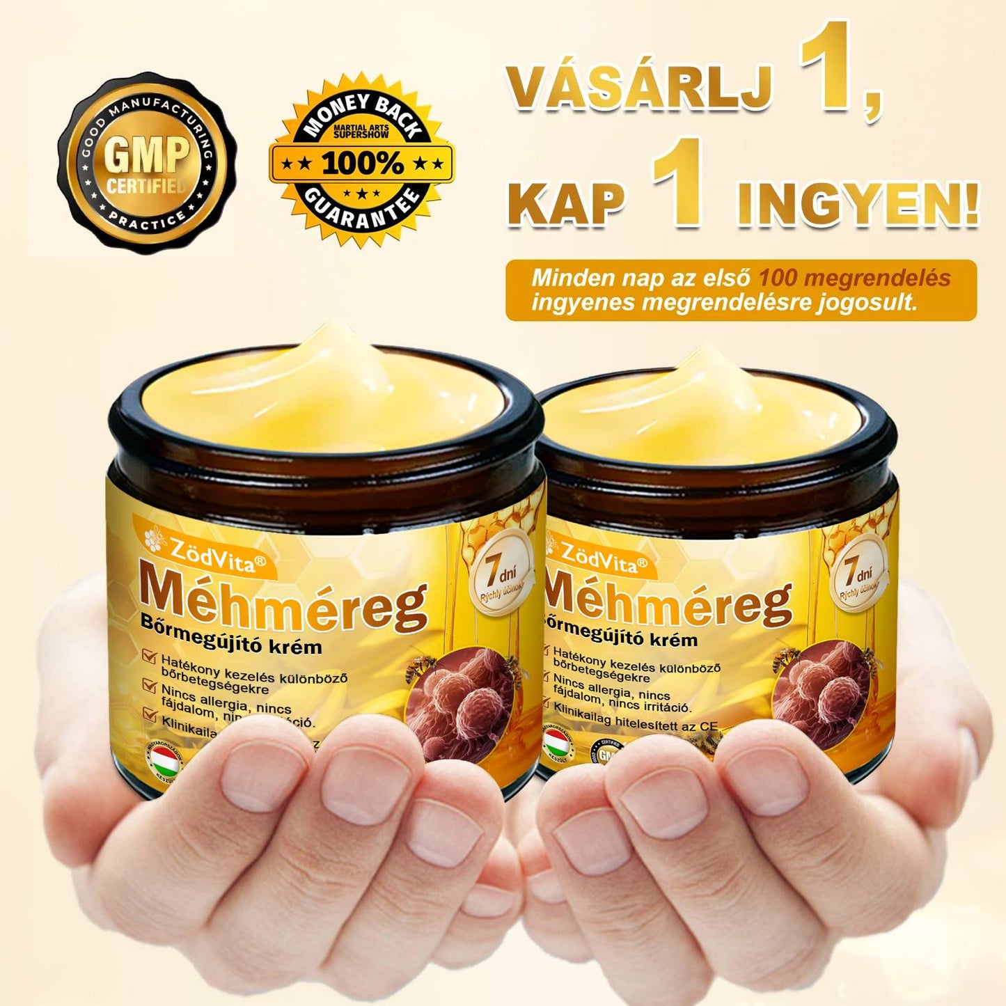 ZödVita® Méhméreg Bőr Helyreállító Krém 🔥 Magyar fejlesztés, magyarországi gyártás és szállítás