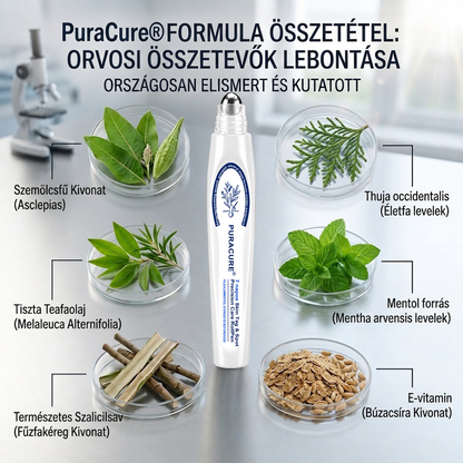 PuraCure® 👩‍⚕️ 𝟕 𝐍𝐚𝐩𝐨𝐬 Bőrkinövés- és Folteltávolító Toll Fájdalommentes és Hegmentes Professzionális Rollerball
