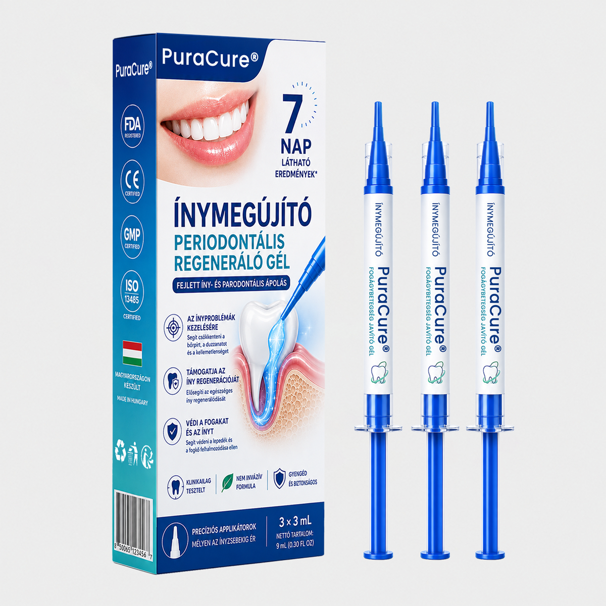 🇭🇺👨‍⚕️👨‍⚕️👨‍⚕️✅🦷 PuraCure® ÍNYMEGÚJÍTÓ – Parodontális helyreállító gél🧂