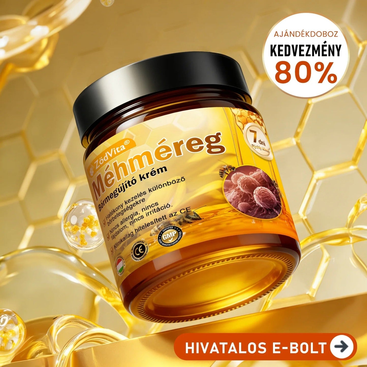 ZödVita® Méhméreg Bőr Helyreállító Krém 🔥 Magyar fejlesztés, magyarországi gyártás és szállítás